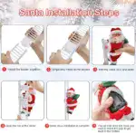 Electric Chimney Climbing Santa Claus Musical Toys