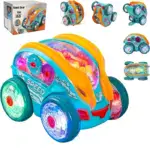 Dynamic Gear Powered Car with Led Lights - 360° Rotating Stunt Toy Car