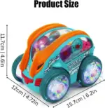 Dynamic Gear Powered Car with Led Lights - 360° Rotating Stunt Toy Car - Image 5