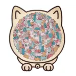 135-Piece Morandi-Colored Cat Shaped Wooden Jigsaw Puzzle - Image 9